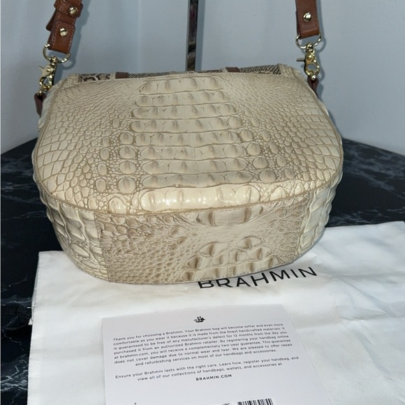 BRAHMIN Handbag Limestone Oleta Sonny Leather Crossbody Bag handbag AUTHENTIC - Picture 11 of 16